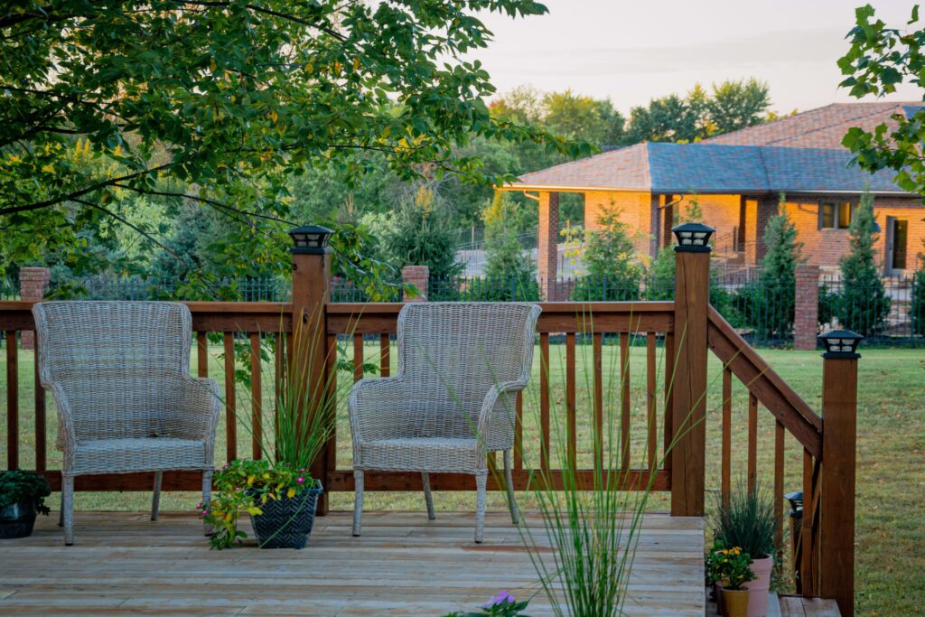 a well-designed landscape where the patio is on a suitable ground